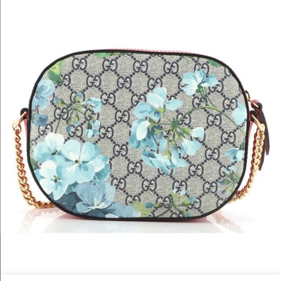 Gucci Chain Crossbody Bag Blooms Print GG Coated Canvas Mini - Picture 3 of 5